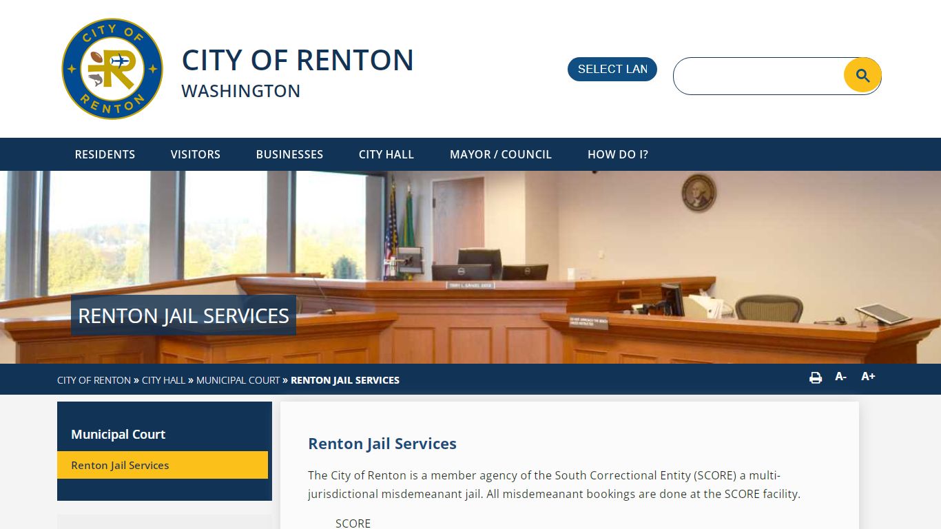 Renton Jail Services - City of Renton