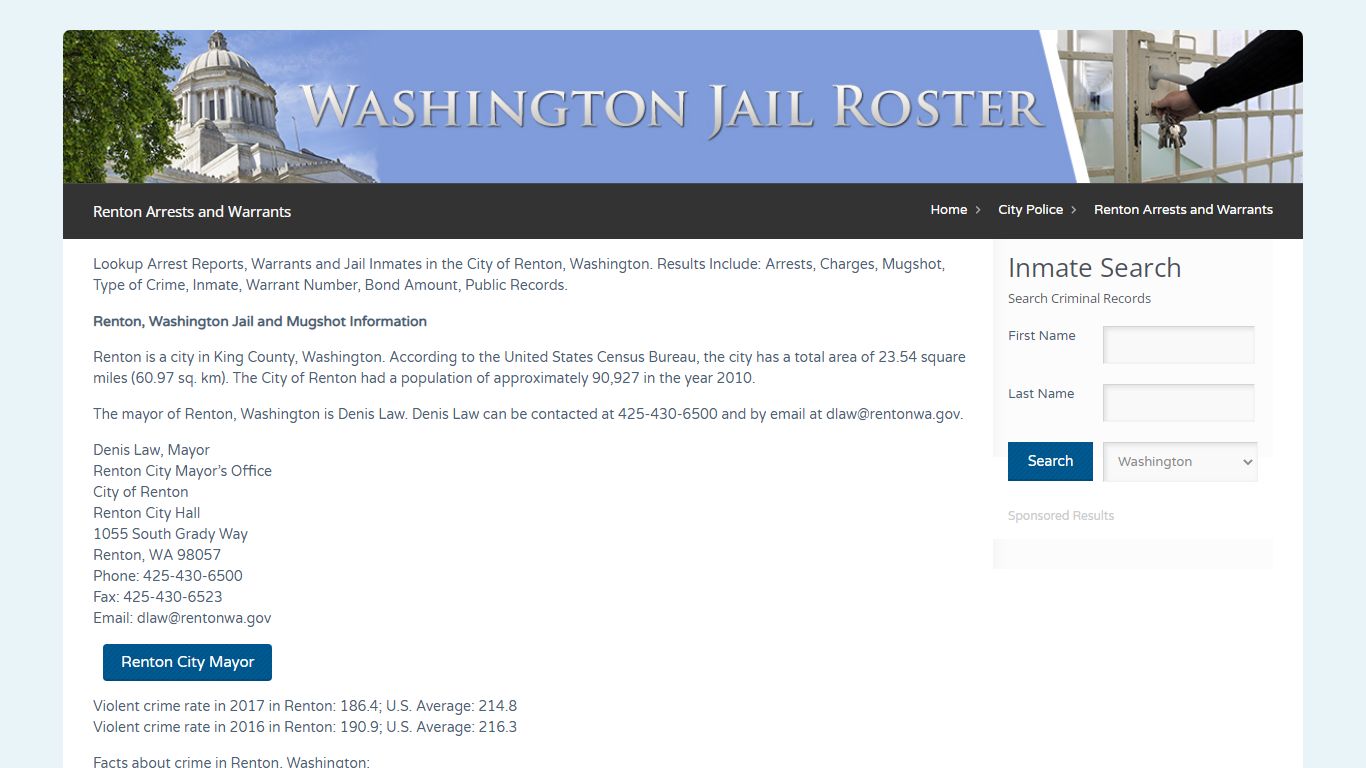 Renton Arrests and Warrants | Jail Roster Search